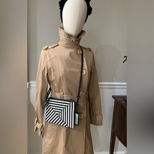 Lamb black and white leather crossbody bag